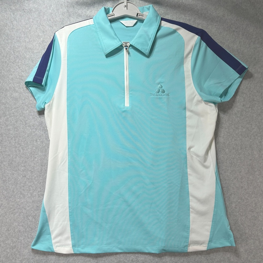 CALLAWAY Blue/White COLLARED GOLF SHIRT Summer Course Gym‎ Polo Women's XL